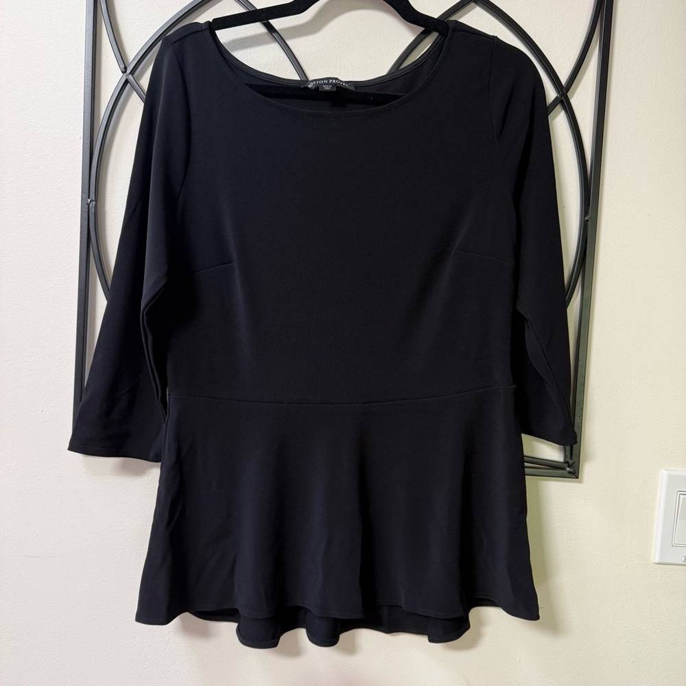 Boston Proper Black Peplum Blouse